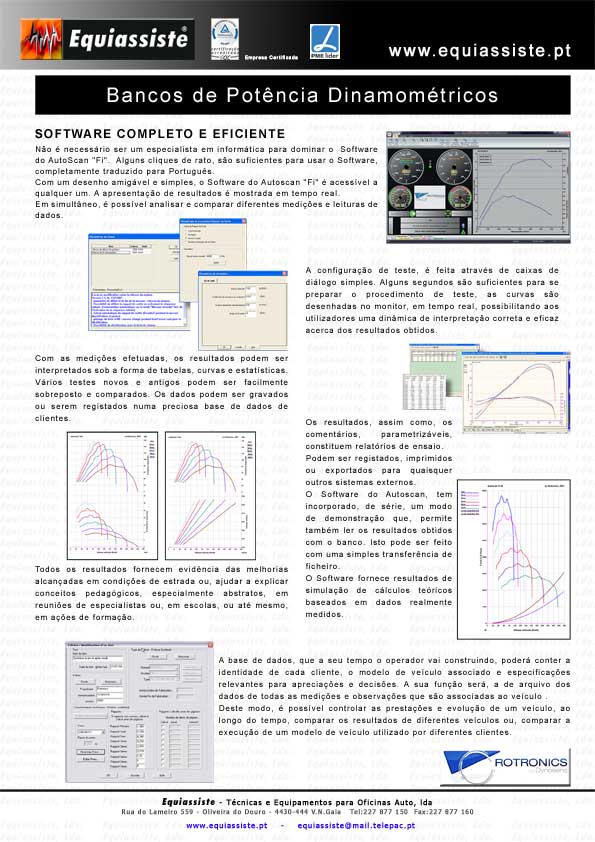 O software do banco de potência Rotronics